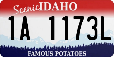 ID license plate 1A1173L