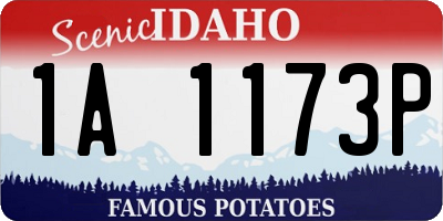 ID license plate 1A1173P