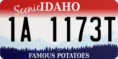 ID license plate 1A1173T