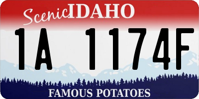 ID license plate 1A1174F