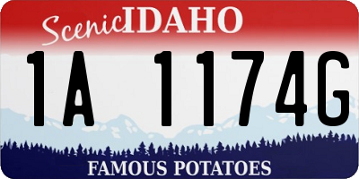 ID license plate 1A1174G