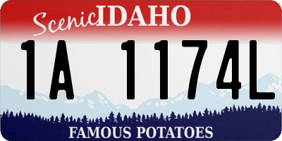 ID license plate 1A1174L