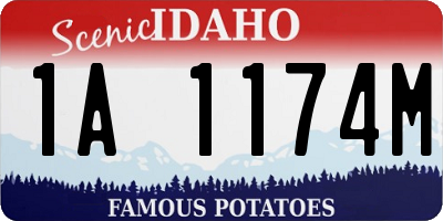 ID license plate 1A1174M
