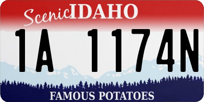 ID license plate 1A1174N