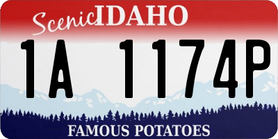 ID license plate 1A1174P