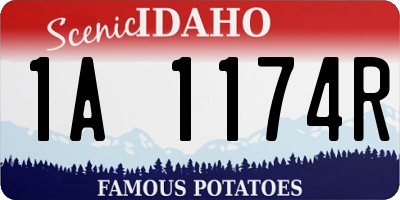 ID license plate 1A1174R
