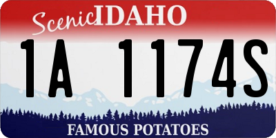 ID license plate 1A1174S