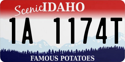 ID license plate 1A1174T