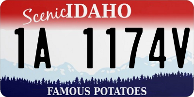 ID license plate 1A1174V