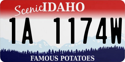 ID license plate 1A1174W