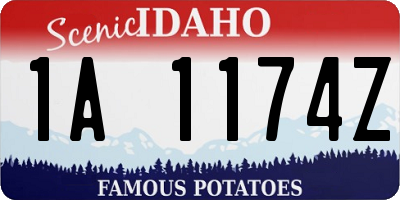 ID license plate 1A1174Z