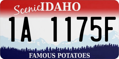 ID license plate 1A1175F