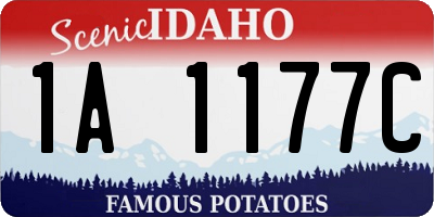 ID license plate 1A1177C