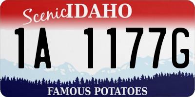 ID license plate 1A1177G