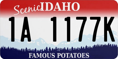 ID license plate 1A1177K