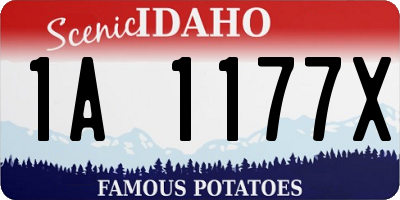 ID license plate 1A1177X