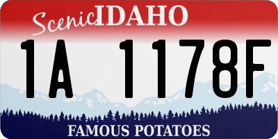 ID license plate 1A1178F
