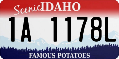 ID license plate 1A1178L
