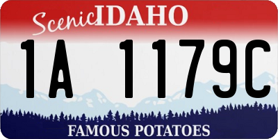 ID license plate 1A1179C