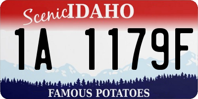 ID license plate 1A1179F