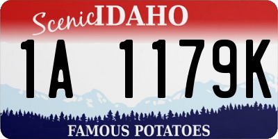 ID license plate 1A1179K