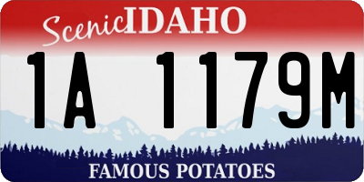 ID license plate 1A1179M