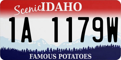 ID license plate 1A1179W