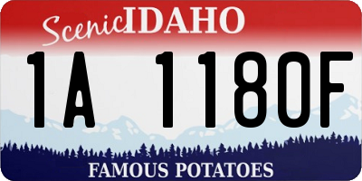 ID license plate 1A1180F