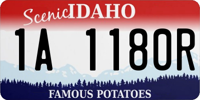 ID license plate 1A1180R