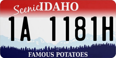 ID license plate 1A1181H