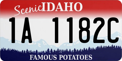 ID license plate 1A1182C