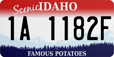 ID license plate 1A1182F