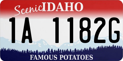 ID license plate 1A1182G