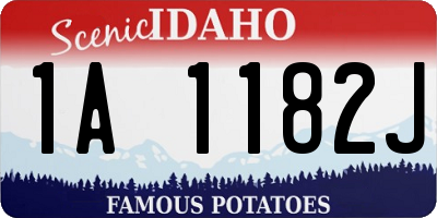 ID license plate 1A1182J