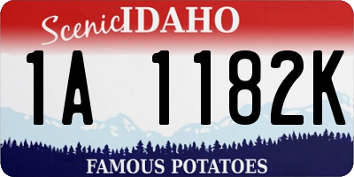 ID license plate 1A1182K