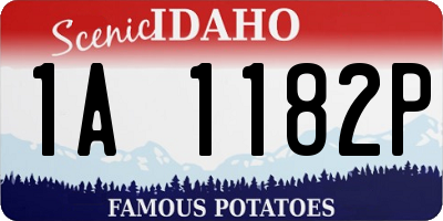 ID license plate 1A1182P