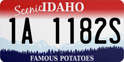ID license plate 1A1182S