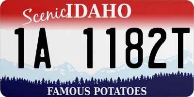 ID license plate 1A1182T