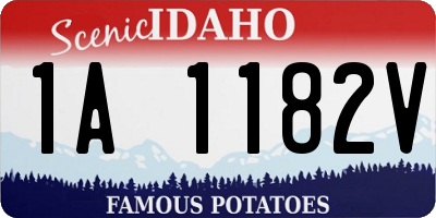 ID license plate 1A1182V