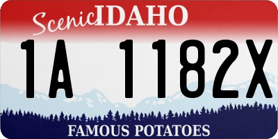 ID license plate 1A1182X