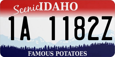 ID license plate 1A1182Z