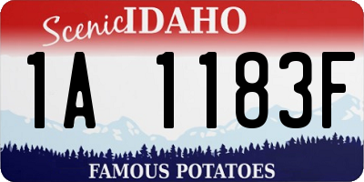 ID license plate 1A1183F