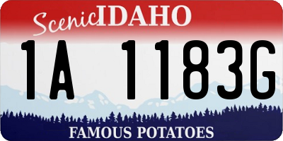 ID license plate 1A1183G