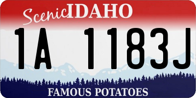 ID license plate 1A1183J