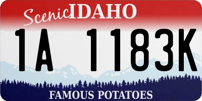 ID license plate 1A1183K