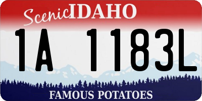 ID license plate 1A1183L
