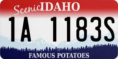 ID license plate 1A1183S