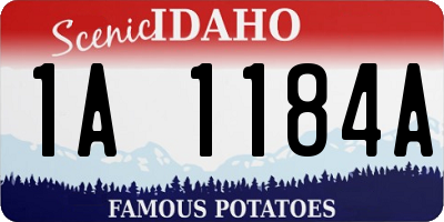 ID license plate 1A1184A