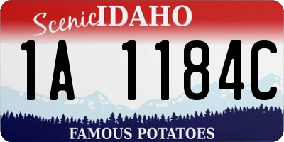ID license plate 1A1184C