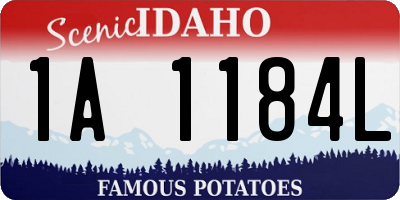 ID license plate 1A1184L